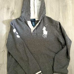 Polo by Ralph Lauren Gray Hoodie with White Accents